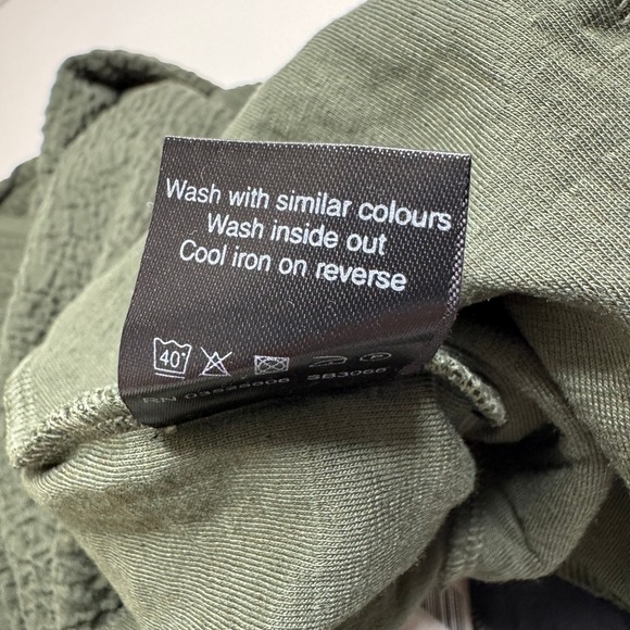 SWEATY BETTY NWT Enso Culottes LG Olive Green Wide Leg Slouchy Belted Cropped - Picture 9 of 10